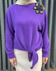 mor 4870 missemramiss violetto fleur angora bluz 4