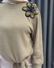 bej 4870 missemramiss violetto fleur angora bluz 4