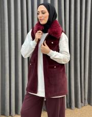 bordo 6607 aişe moda yelek