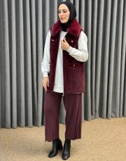 bordo 6607 aişe moda yelek 2