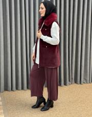 bordo 6607 aişe moda yelek 6