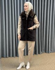 kahve 6607 aişe moda yelek 2