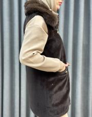 kahve 6607 aişe moda yelek 6