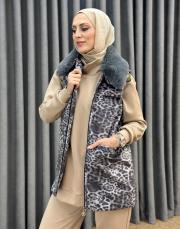 leopar 6607 aişe moda yelek