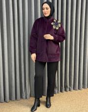 bordo 4879 missemramiss velle kaşe ceket 2