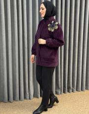 bordo 4879 missemramiss velle kaşe ceket 3