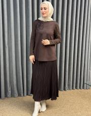 kahve sz 5432 sentez şifon etek 2