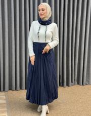 ekru lacivert 4901 missemramiss lumore elbise