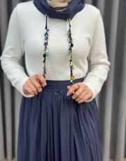 ekru lacivert 4901 missemramiss lumore elbise 5