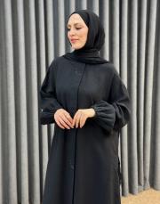 siyah 252562 micca soft modal içerikli şal detaylı kap 2