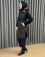 siyah 5044 missemraniss kapitone yelek 2