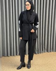 siyah 5052 missemramiss triko ceket takım