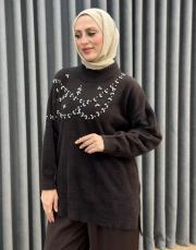 kahve 26k 7002 nuss angora tunik