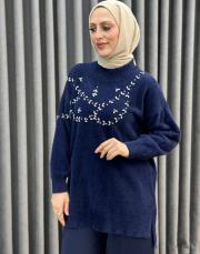 lacivert 26k 7002 nuss angora tunik
