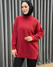 kırmızı 26k 7004 nuss angora kazak