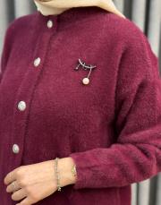 bordo 26k 7005 nuss angora hırka 6