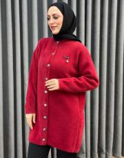 kırmızı 26k 7005 nuss angora hırka