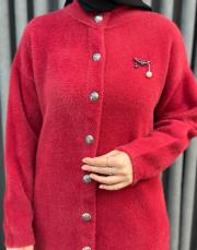 kırmızı 26k 7005 nuss angora hırka 5