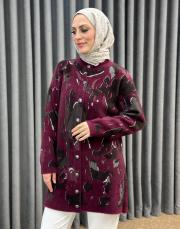 bordo 26k 7006 nuss angora hırka