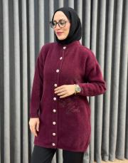 bordo 26k 7007 nuss angora hırka