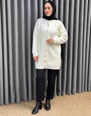 ekru 26k 7007 nuss angora hırka 2