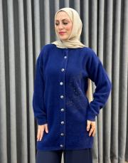 lacivert 26k 7007 nuss angora hırka