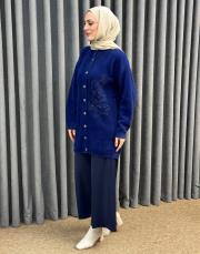 lacivert 26k 7007 nuss angora hırka 3