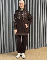 kahve 25k 4976 missemramiss kapşonlu modal takım