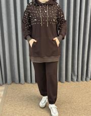 kahve 25k 4976 missemramiss kapşonlu modal takım 5