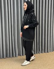 siyah 25k 4976 missemramiss kapşonlu modal takım