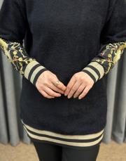 siyah 5009 missemramiss nakış detaylı angora tunik 7