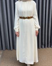 ekru 4907 missemramiss avorio kemerli elbise 6