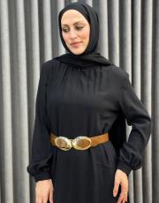 siyah 4907 missemramiss avorio kemerli elbise 2