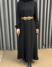 siyah 4907 missemramiss avorio kemerli elbise 4