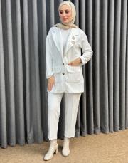 ekru 4844 missemramiss ekru çizgili line takım