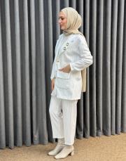 ekru 4844 missemramiss ekru çizgili line takım 3