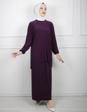 koyu mürdüm 1897 etekli sandy takım