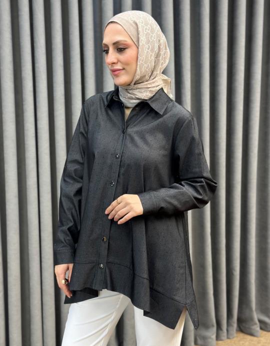 Siyah 26K 3007 Nuss Gomlek