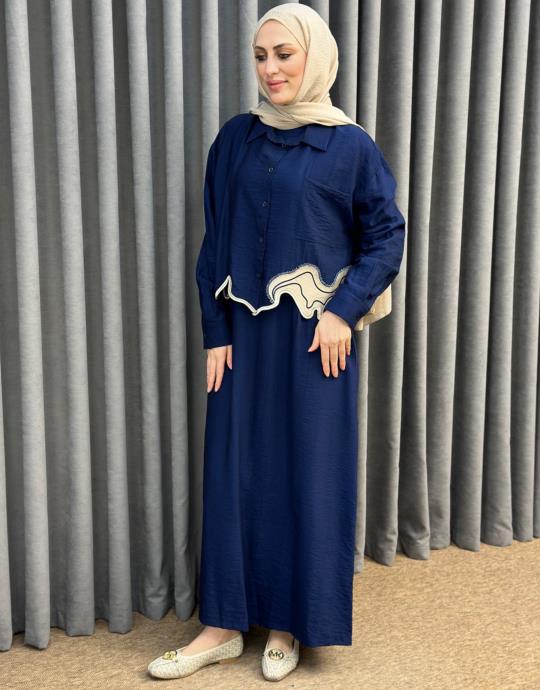 Lacivert 5170 Missemramiss Cut Shirt Elbise Gomlek Takim