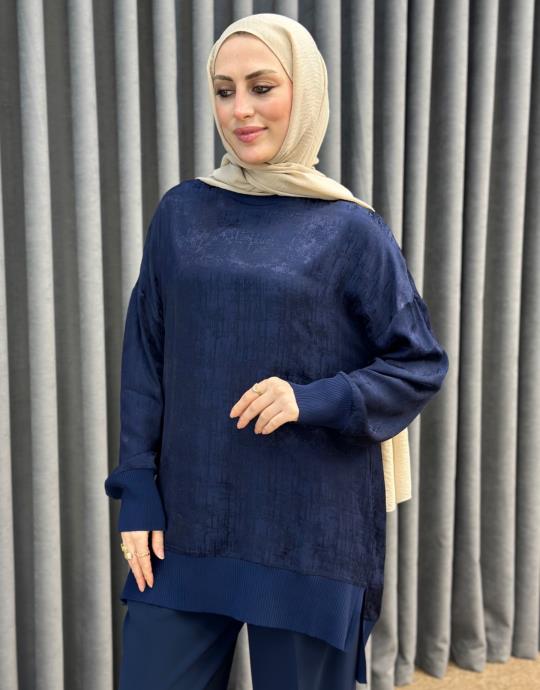 Lacivert 26Y 3013 Nuss Tunik